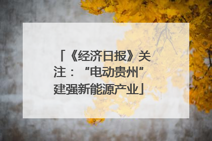 《经济日报》关注：“电动贵州”建强新能源产业