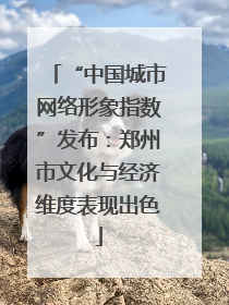 “中国城市网络形象指数”发布：郑州市文化与经济维度表现出色