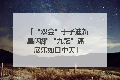 “双金”于子迪新星闪耀 “九冠”潘展乐如日中天