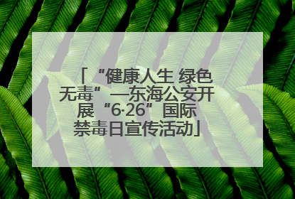 “健康人生 绿色无毒”—东海公安开展“6·26”国际禁毒日宣传活动