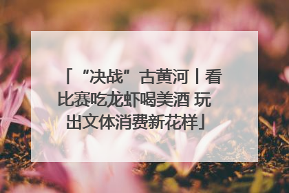 “决战”古黄河丨看比赛吃龙虾喝美酒 玩出文体消费新花样