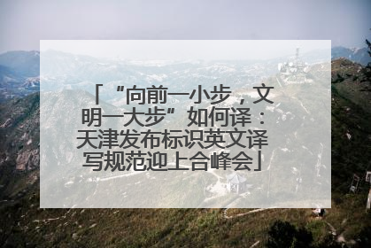 “向前一小步，文明一大步”如何译：天津发布标识英文译写规范迎上合峰会