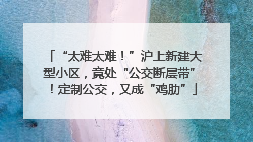 “太难太难！”沪上新建大型小区，竟处“公交断层带”！定制公交，又成“鸡肋”