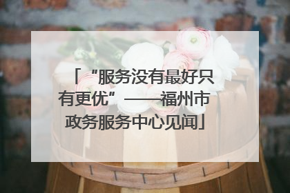 “服务没有最好只有更优”——福州市政务服务中心见闻