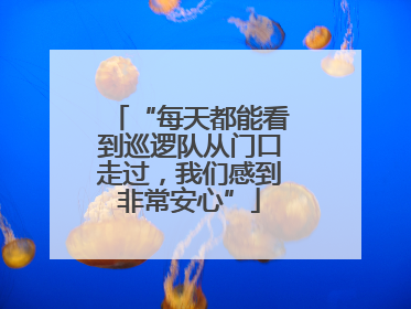 “每天都能看到巡逻队从门口走过，我们感到非常安心”