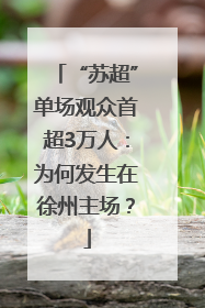 “苏超”单场观众首超3万人：为何发生在徐州主场？