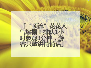 “顶流”花花人气爆棚！排队1小时参观3分钟，游客只敢讲悄悄话