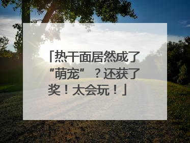 热干面居然成了“萌宠”？还获了奖！太会玩！