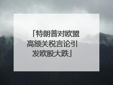 特朗普对欧盟高额关税言论引发欧股大跌
