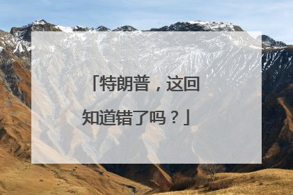 特朗普，这回知道错了吗？
