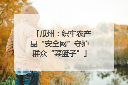 瓜州：织牢农产品“安全网”守护群众“菜篮子”
