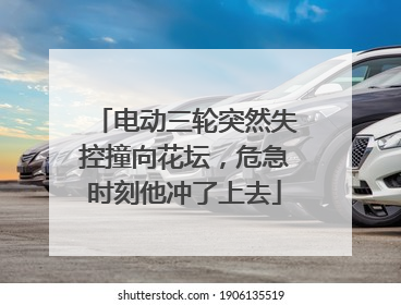 电动三轮突然失控撞向花坛，危急时刻他冲了上去