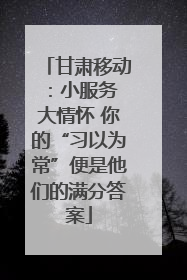 甘肃移动：小服务 大情怀 你的“习以为常”便是他们的满分答案