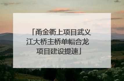 甬金衢上项目武义江大桥主桥单幅合龙 项目建设提速