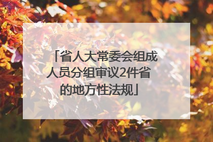 省人大常委会组成人员分组审议2件省的地方性法规