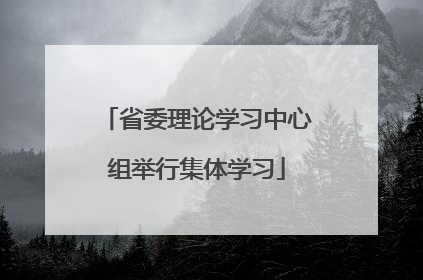 省委理论学习中心组举行集体学习