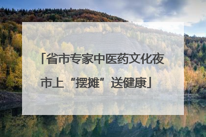省市专家中医药文化夜市上“摆摊”送健康