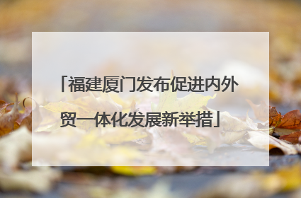 福建厦门发布促进内外贸一体化发展新举措