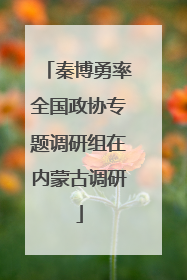 秦博勇率全国政协专题调研组在内蒙古调研
