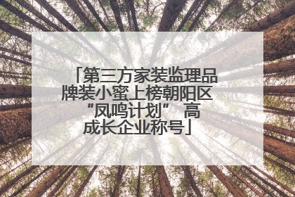 第三方家装监理品牌装小蜜上榜朝阳区 “凤鸣计划” 高成长企业称号