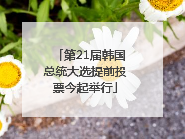 第21届韩国总统大选提前投票今起举行