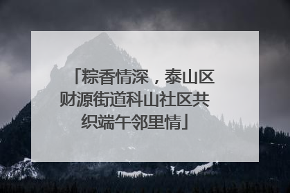 粽香情深，泰山区财源街道科山社区共织端午邻里情
