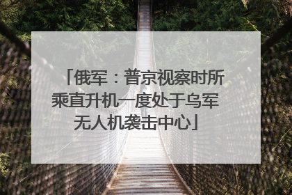 俄军：普京视察时所乘直升机一度处于乌军无人机袭击中心