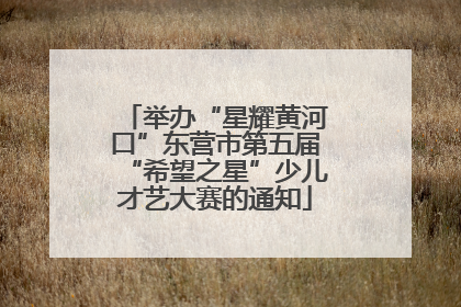 举办“星耀黄河口”东营市第五届“希望之星”少儿才艺大赛的通知