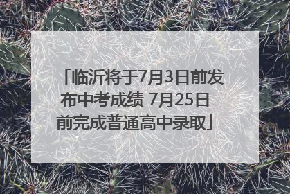 临沂将于7月3日前发布中考成绩 7月25日前完成普通高中录取