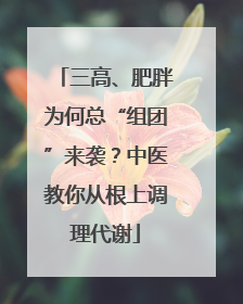 三高、肥胖为何总“组团”来袭？中医教你从根上调理代谢