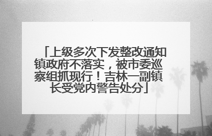 上级多次下发整改通知镇政府不落实，被市委巡察组抓现行！吉林一副镇长受党内警告处分