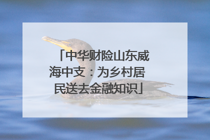 中华财险山东威海中支：为乡村居民送去金融知识