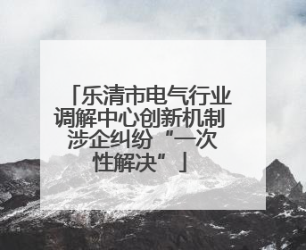 乐清市电气行业调解中心创新机制 涉企纠纷“一次性解决”