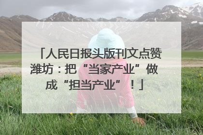 人民日报头版刊文点赞潍坊：把“当家产业”做成“担当产业”！