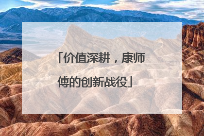 价值深耕，康师傅的创新战役