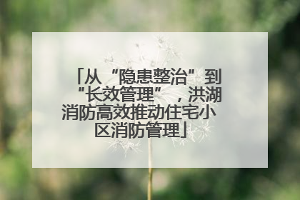 从“隐患整治”到“长效管理”，洪湖消防高效推动住宅小区消防管理