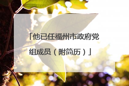 他已任福州市政府党组成员（附简历）