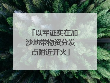 以军证实在加沙地带物资分发点附近开火