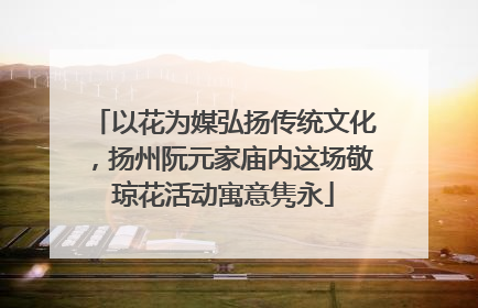 以花为媒弘扬传统文化，扬州阮元家庙内这场敬琼花活动寓意隽永