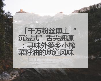 千万粉丝博主“沉浸式”舌尖溯源：寻味外婆乡小榨菜籽油的地道风味与安全