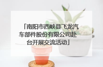 南阳市西峡县飞龙汽车部件股份有限公司赴台开展交流活动