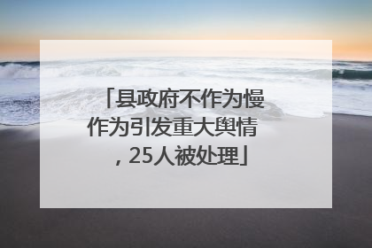 县政府不作为慢作为引发重大舆情，25人被处理
