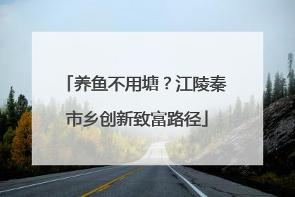 养鱼不用塘？江陵秦市乡创新致富路径