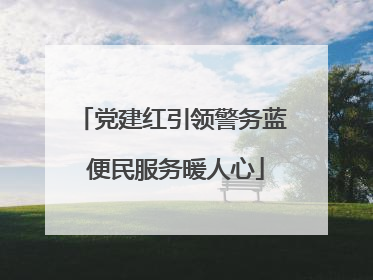 党建红引领警务蓝 便民服务暖人心