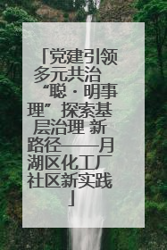 党建引领多元共治 “聪・明事理”探索基层治理 新路径——月湖区化工厂社区新实践