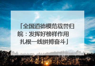 全国道德模范载誉归皖：发挥好榜样作用 扎根一线拼搏奋斗