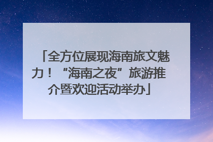 全方位展现海南旅文魅力！“海南之夜”旅游推介暨欢迎活动举办