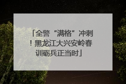 全警“满格”冲刺！黑龙江大兴安岭春训砺兵正当时