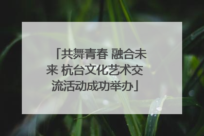 共舞青春 融合未来 杭台文化艺术交流活动成功举办