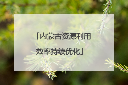 内蒙古资源利用效率持续优化